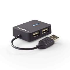 Nedis UHUBU2410BK Usb-hub 4-poorts Usb 2.0 Reisformaat