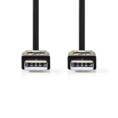 Nedis CCGP60005BK10 Platte Usb 2.0-kabel A Male - A Male 1.0 M Zwart