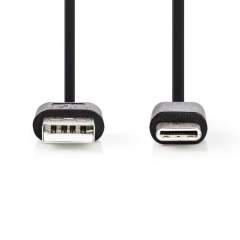 Nedis CCGP60600BK01 Usb 2.0-kabel Type-c ? Male - A Male 0.1 M Zwart