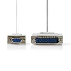 Nedis CCGP52135IV20 Printerkabel D-sub 25-pins Male - D-sub 9-pins Female 2.0 M Ivoor