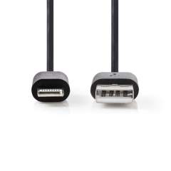 Nedis CCGP39300BK10 Sync And Charge-kabel Apple Lightning 8-pins Male - Usb-a Male 1.0 M Zwart