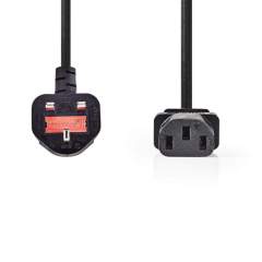 Nedis CEGP11100BK20 Voedingskabel Stekker Type G (vk) - Iec-320-c13 2.0 M Zwart