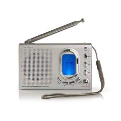 Nedis RDWR1000GY Fm-radio 1.5w Wereldontvanger Alarmfunctie Grijs