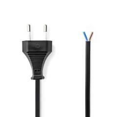 Nedis PCGP11700BK20 Voedingskabel Eurostekker - Open Kabeleinde 2.0 M Zwart