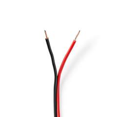 Nedis CABR0750BK1000 Speaker-kabel 2x 0.75 Mm2 100 M Op Rol Zwart/rood