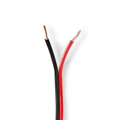 Nedis CABR1500BK1000 Speaker-kabel 2x 1.50 Mm2 100 M Op Rol Zwart/rood