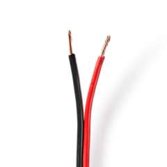 Nedis CABR2500BK1000 Speaker-kabel 2x 2.50 Mm2 100 M Op Rol Zwart/rood