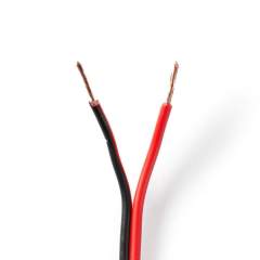 Nedis CAGW0750BK1000 Speaker-kabel 2x 0.75 Mm2 100 M Folieverpakking Zwart/rood