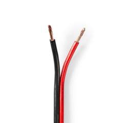 Nedis CAGW2500BK250 Speaker-kabel 2x 2.50 Mm2 25.0 M Folieverpakking Zwart/rood