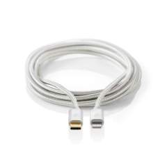 Nedis CCTB39650AL10 Apple Lightning-kabel Apple Lightning 8-pins Male - Usb-c 1.00 M Aluminium