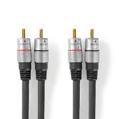 Nedis CAGC24200AT15 Stereo-audiokabel 2x Rca Male - 2x Rca Male 1.50 M Antraciet
