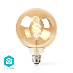 Nedis WIFILT10GDG125 Wi-fi Warm Tot Koel Wit Led Filamentlampgedraaid E27 G125 5.5 W 350 Lm