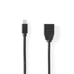Nedis CCGB37454BK02 Mini-displayport - Displayport-kabel Mini-displayport Male - Displayport Fem
