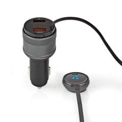Nedis CATR124BK Fm-zender Voor In De Auto Bluetooth Pro-microfoon Ruisonderdrukking Handsfree Be