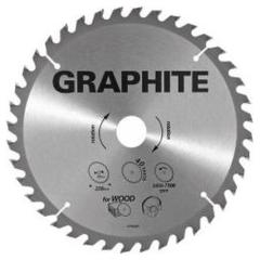 Graphite 57H686 Circelzaagblad voor Hout 255mm, Asgat 30mm, Tanden 40, Dikte 3,2, Vulringen 16/2