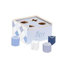 Jipy Houten Vormenstoof + 4 Blokken Blauw