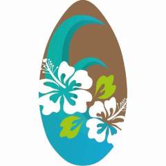 Skimboard Flower Blauw/Bruin 100 cm