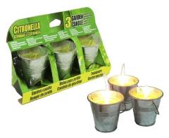 Citronella Kaars in Metalen Emmer 3 Stuks 6,5cm