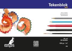 Kangaro K-5551 Tekenblok 210x297mm 200gr 20 Vel. Wit