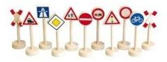 Simply for Kids 15800 Houten Verkeersborden 12 stuks