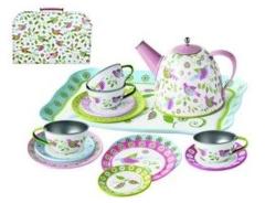 Simply for Kids Tinnen Theeservies Birds met Koffertje