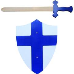 Simply for Kids Houten Zwaard en Schild Blauw