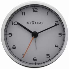 NeXtime NE-5194WI Wekker 9 X 9 X 7.5 Cm. Metaal. Wit. 'Company Alarm'