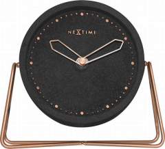 NeXtime NE-5204ZW Tafelklok 17.5x15.5x5 Cm. Polyresin. Zwart