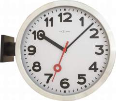 NeXtime NE-3217 Wandklok Dia. 38 Cm. Aluminium/glas. Wit