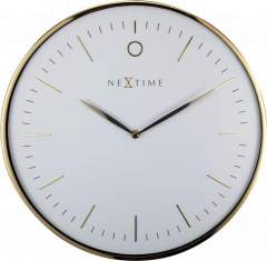 NeXtime NE-3235WI Wandklok Glamour 40 Metaal Wit/goud