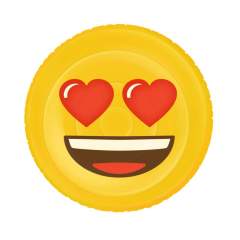 Opblaasbaar Figuur Emoji Face Hearts 140cm