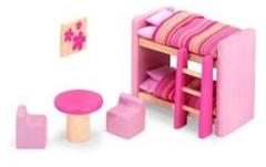 Pintoy Roze Kinderkamer voor Poppenhuis
