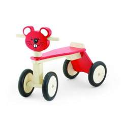 Pintoy Houten Loopfiets Muis met 4 Wielen Rood