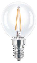 Century INH1G-041427 Filament Incanto Led Lamp Globe 4w E14 2700k 395 Lumen