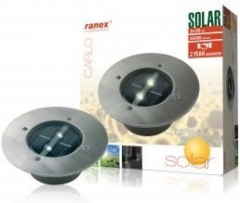 Ranex Ra-5000197 Ronde Led Solar Grondspot Geborsteld Rvs Glas